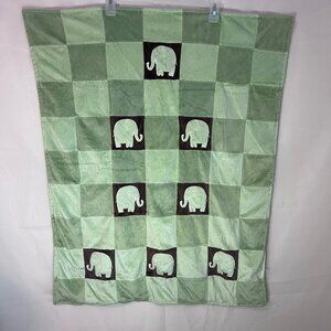Amy Coe Limited Edition Green Elephant Baby Blanket, Nursery Blanket Accessory